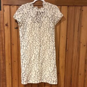 H&M Cream Lace Midi Dress